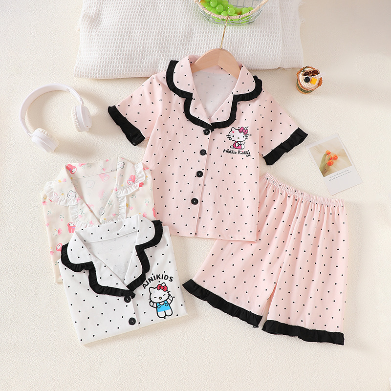 Summer Clothing Newborn - New Cartoon Kitty Children's Pajamas Set