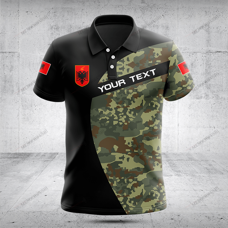 Summer Clothing Vintage - Custom Name Albania Flag Graphic Camouflage