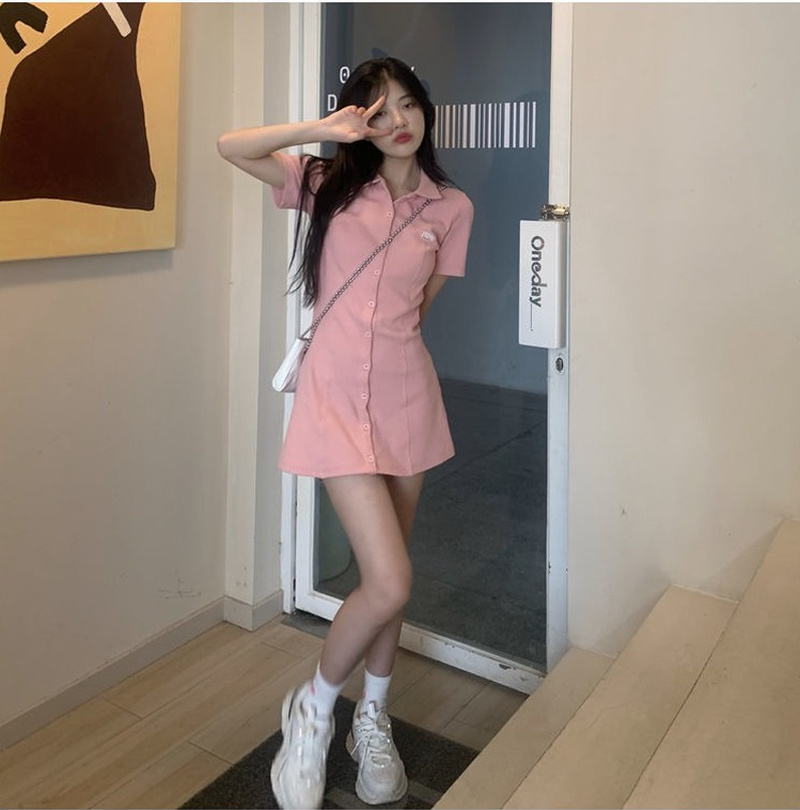 Summer Clothing Cheap - Women's Dress Short Mini Pink Vintage