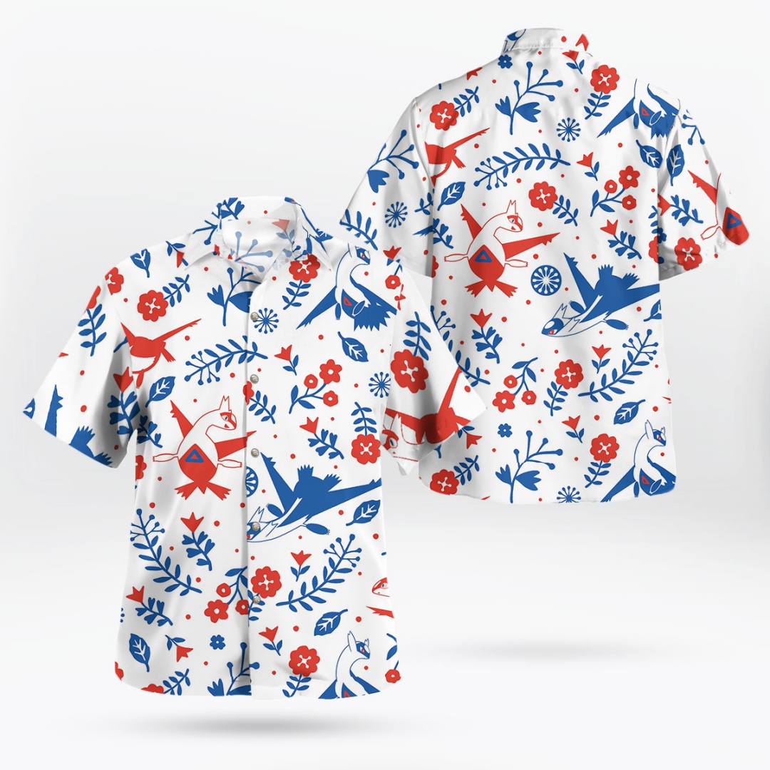 Japan Summer Clothing Women - Pokemon Aloha Latias Latios Hawaiian Shirt
