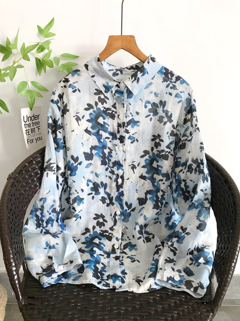 Japan Summer Clothing Women - 100% ramie linen shirts long sleeve