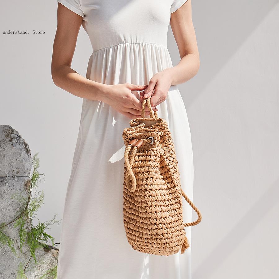 Handmade Drawstring Beach Shou - Beach Bag Straw recension och pris