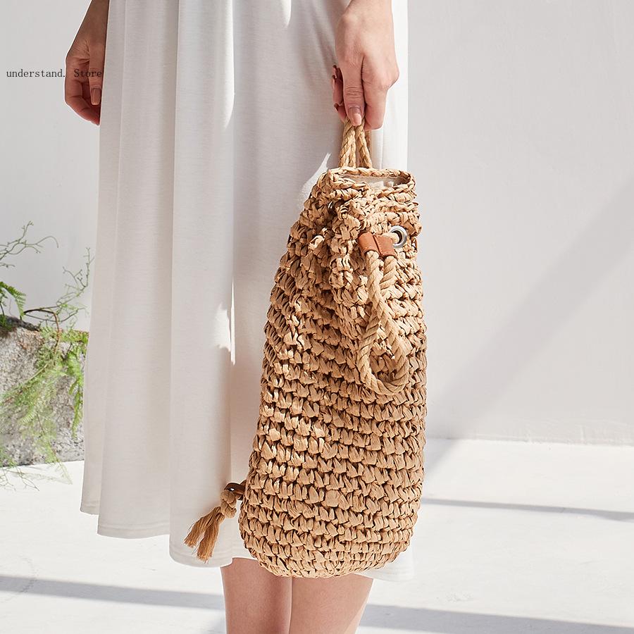 Handmade Drawstring Beach Shou - Beach Bag Straw recension och pris