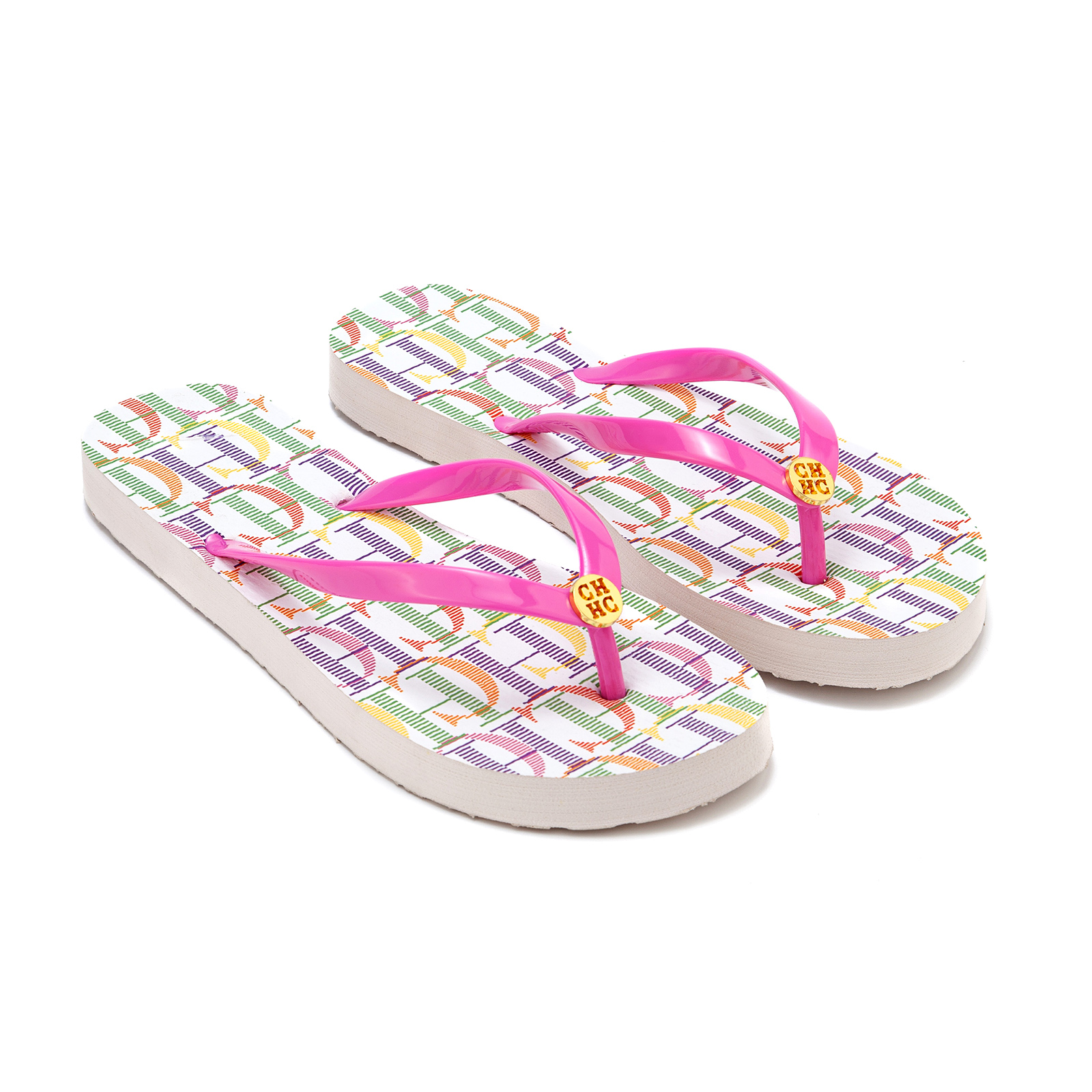 Pink Letter Flip Flops Gold Bu - Summer Clothing Vacation recension och pris