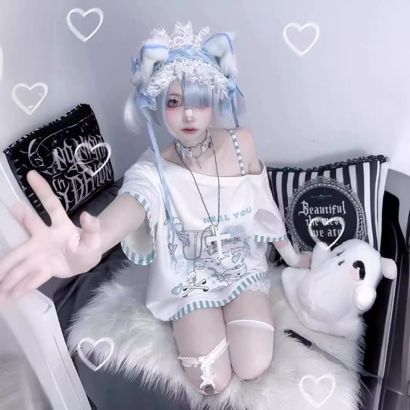 Anime Y2k Cartoon Kawaii Cat P - Japan Summer Clothing Women recension och pris
