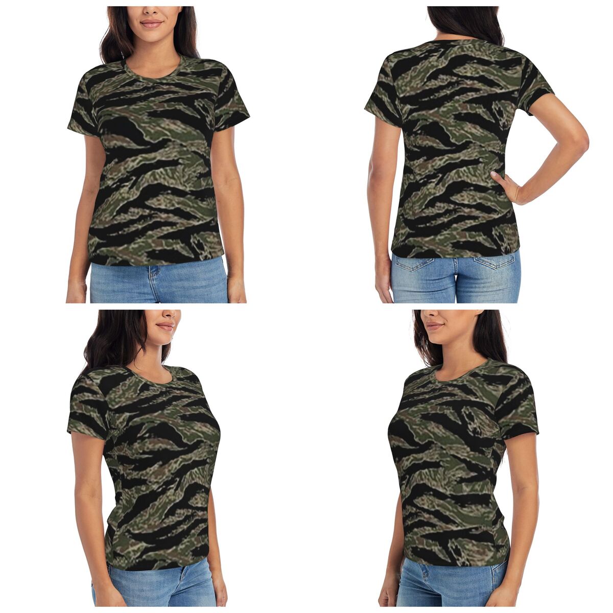 Tiger Stripe Camouflage Milita - Summer Clothing For 70 Year Old Woman recension och pris