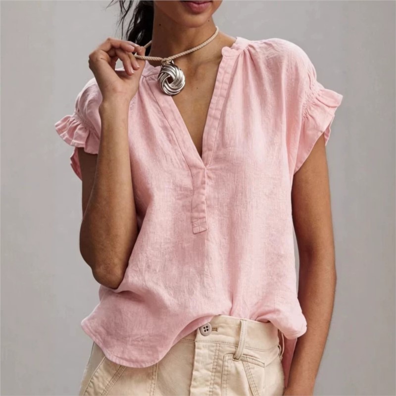 Women's Blouses 2026 Spring Su - Summer Linen Clothing For Women recension och pris