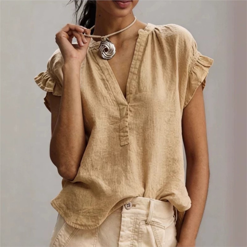 Women's Blouses 2026 Spring Su - Summer Linen Clothing For Women recension och pris
