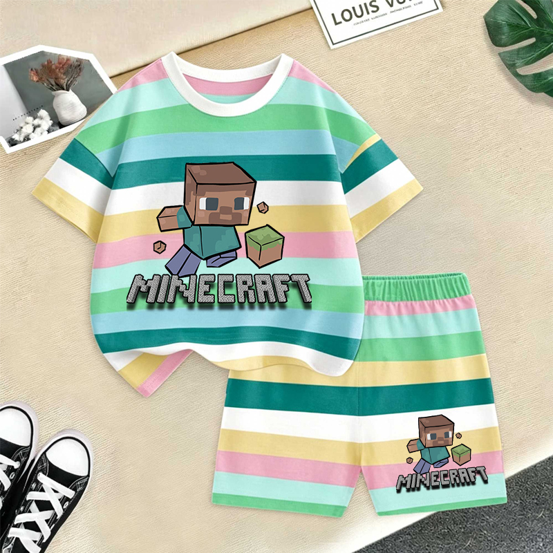 Minecrafted Girl boy Summer T  - Summer Clothing Newborn recension och pris