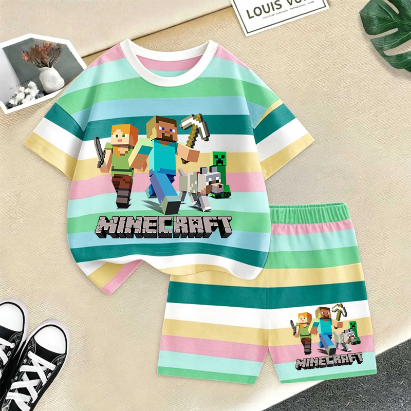 Minecrafted Girl boy Summer T  - Summer Clothing Newborn recension och pris