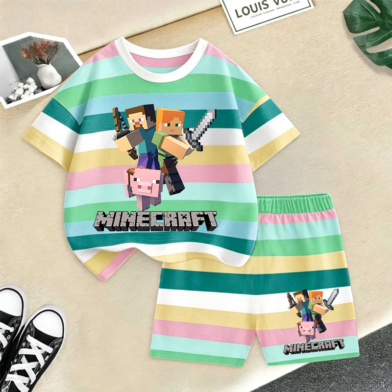 Minecrafted Girl boy Summer T  - Summer Clothing Newborn recension och pris