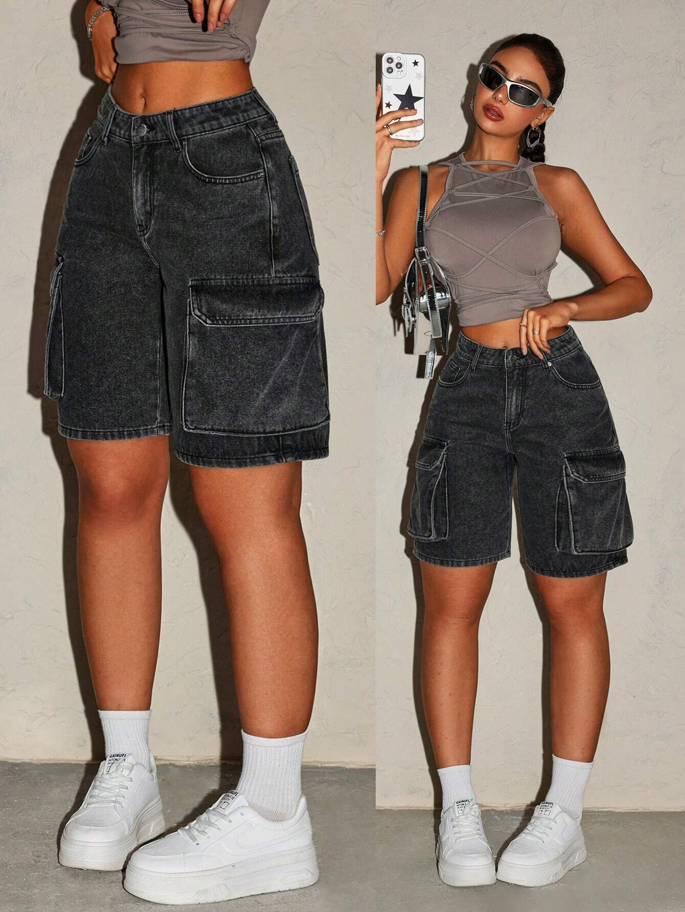 Women's Retro Denim Shorts Fiv - Summer Clothing Vintage recension och pris