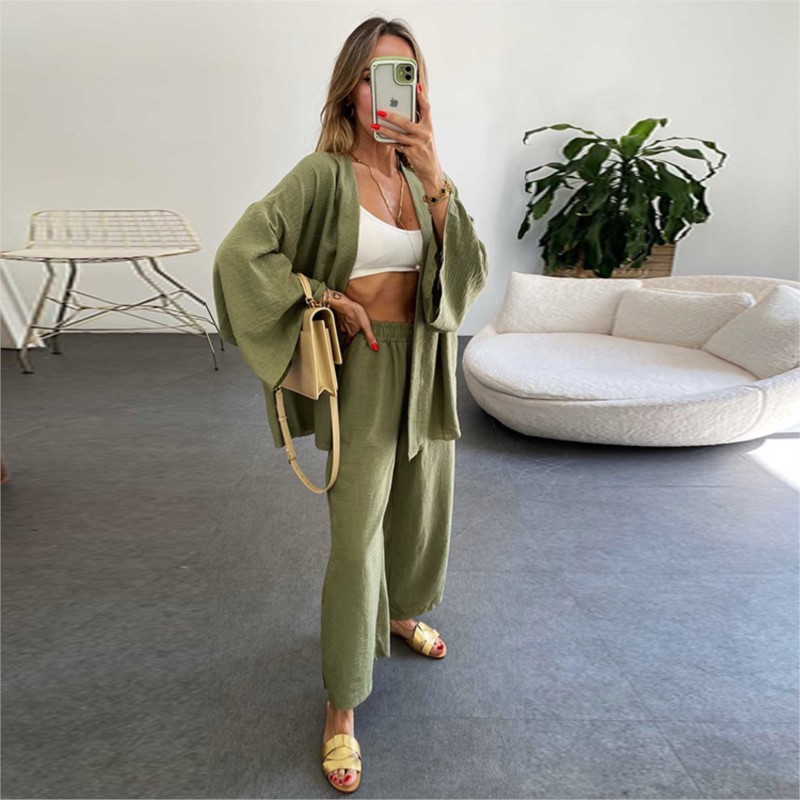Women's Linen Trouser Suit Wit - Summer Linen Clothing For Women recension och pris