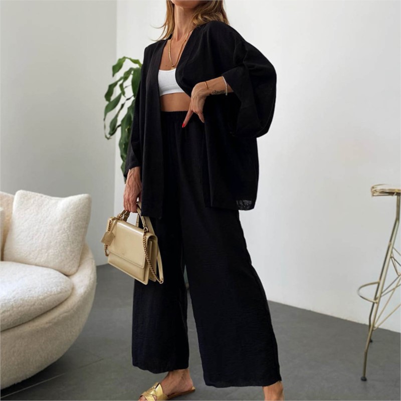 Women's Linen Trouser Suit Wit - Summer Linen Clothing For Women recension och pris
