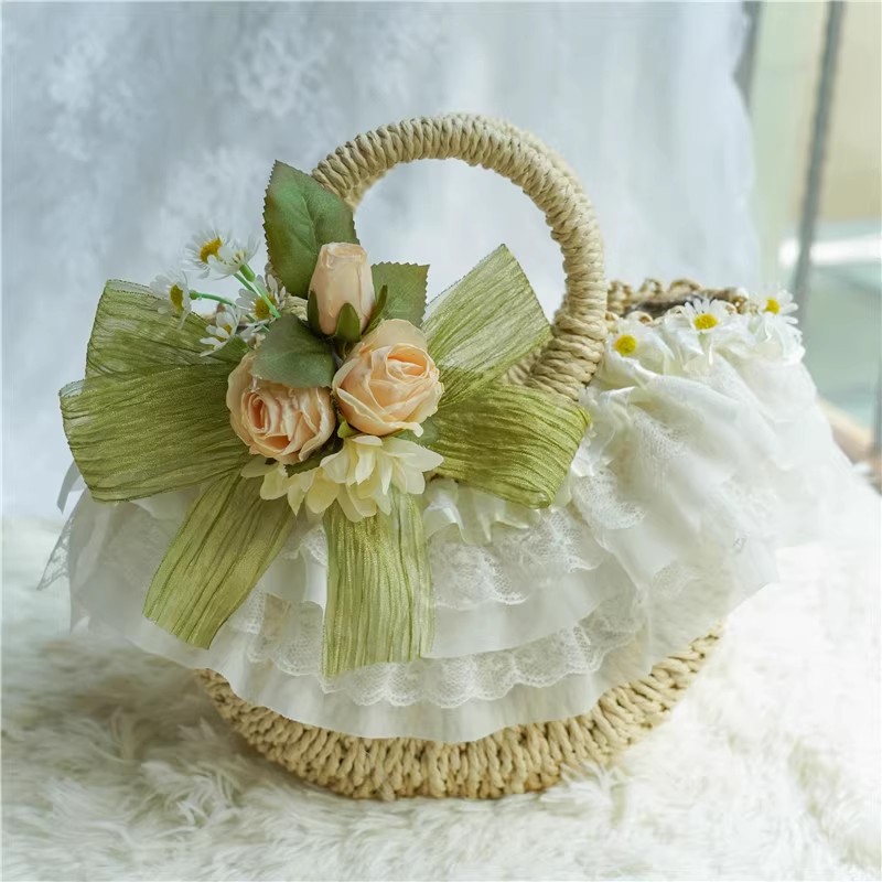 Country-style Lolita lace stra - Beach Bag Straw recension och pris
