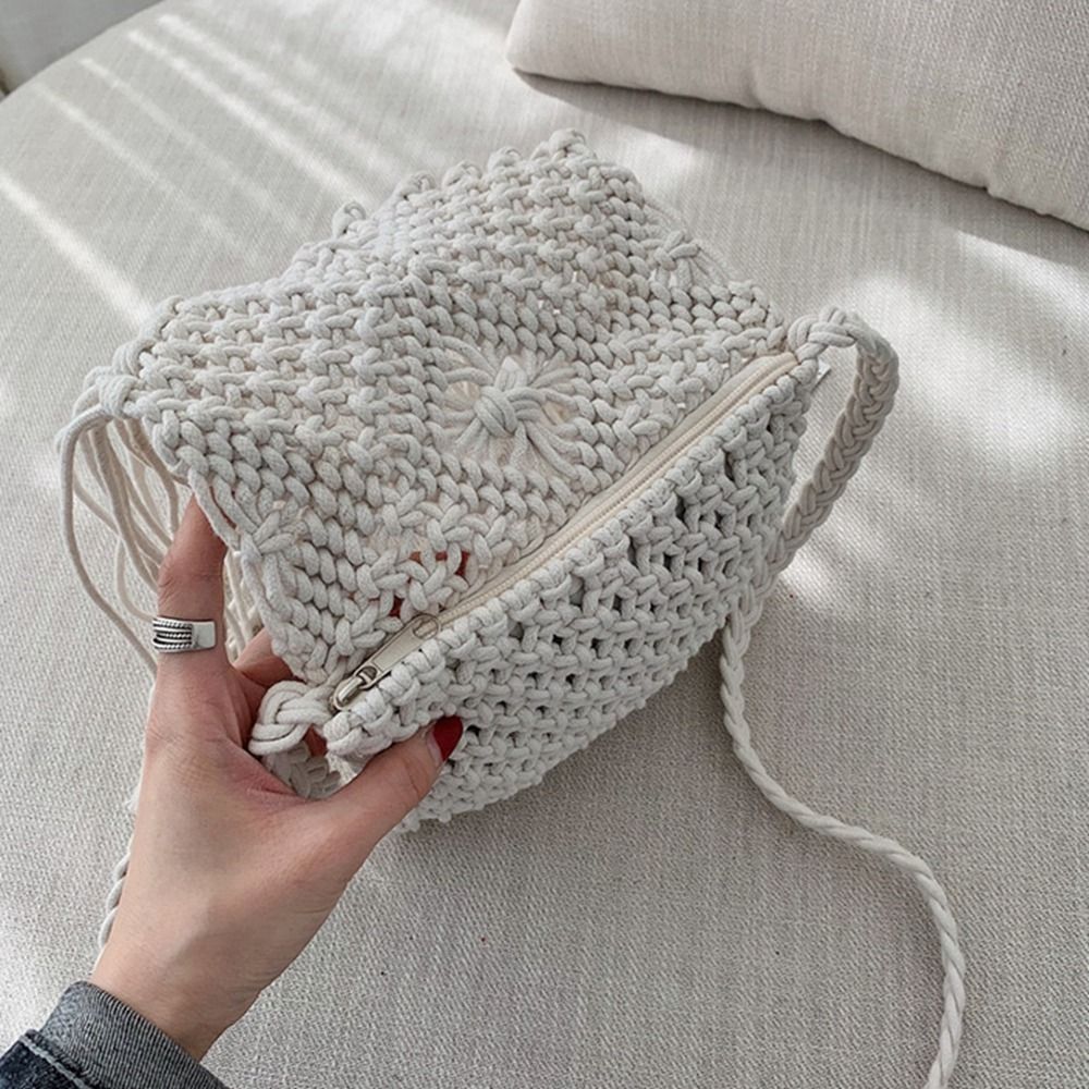 Retro Ethnic Style Woven Straw - Beach Bag Straw recension och pris