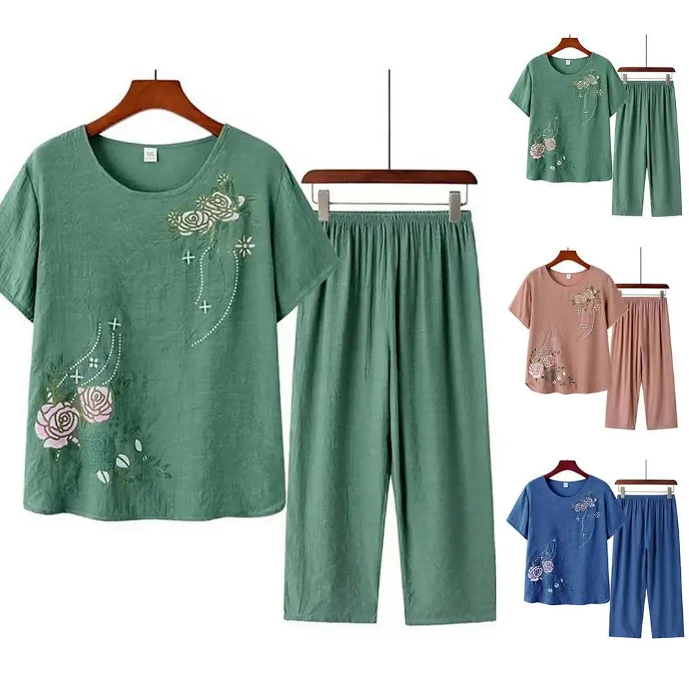 Middle-aged elderly women's sh - Summer Linen Clothing For Women recension och pris