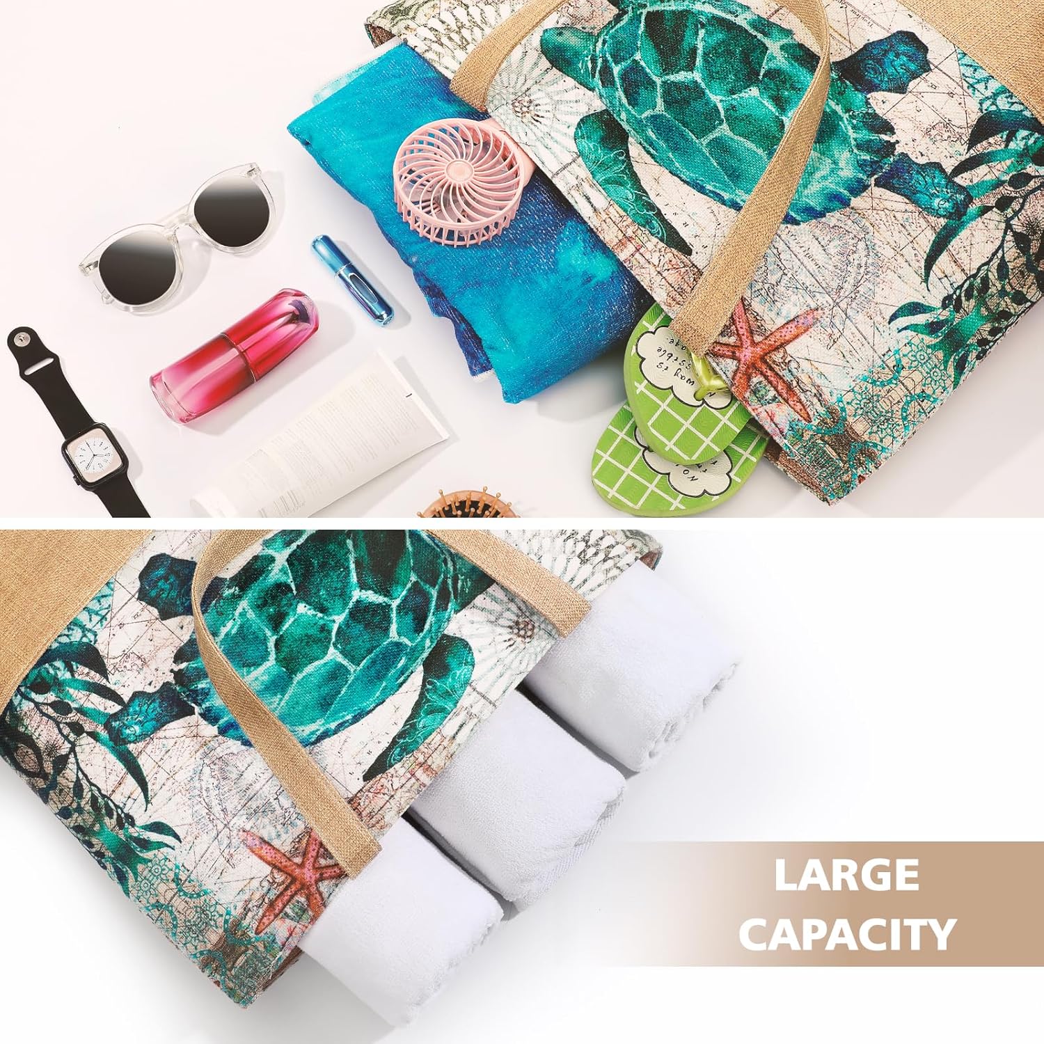 Large Beach Bag for Women with - Beach Bag Straw recension och pris