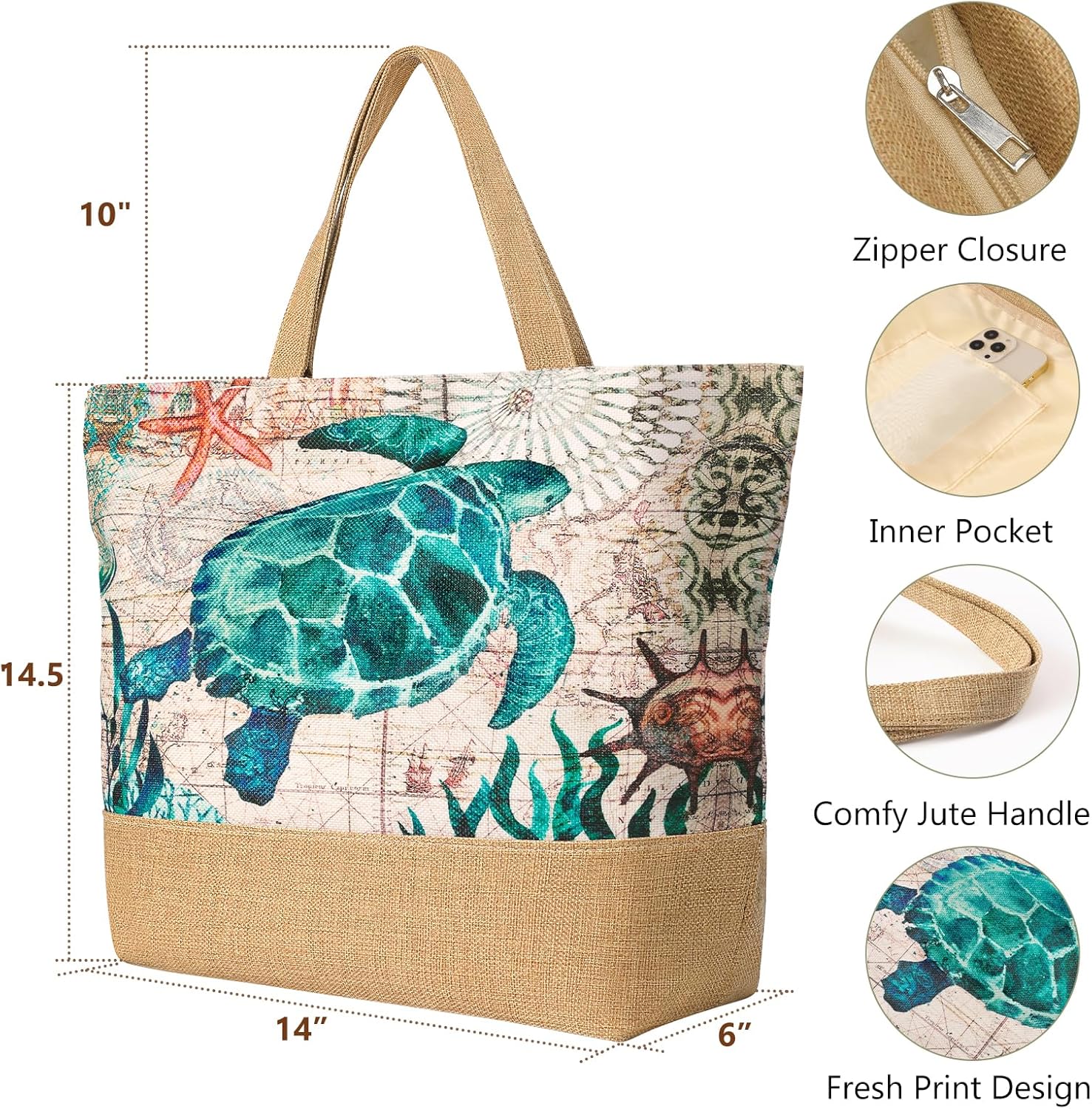 Large Beach Bag for Women with - Beach Bag Straw recension och pris