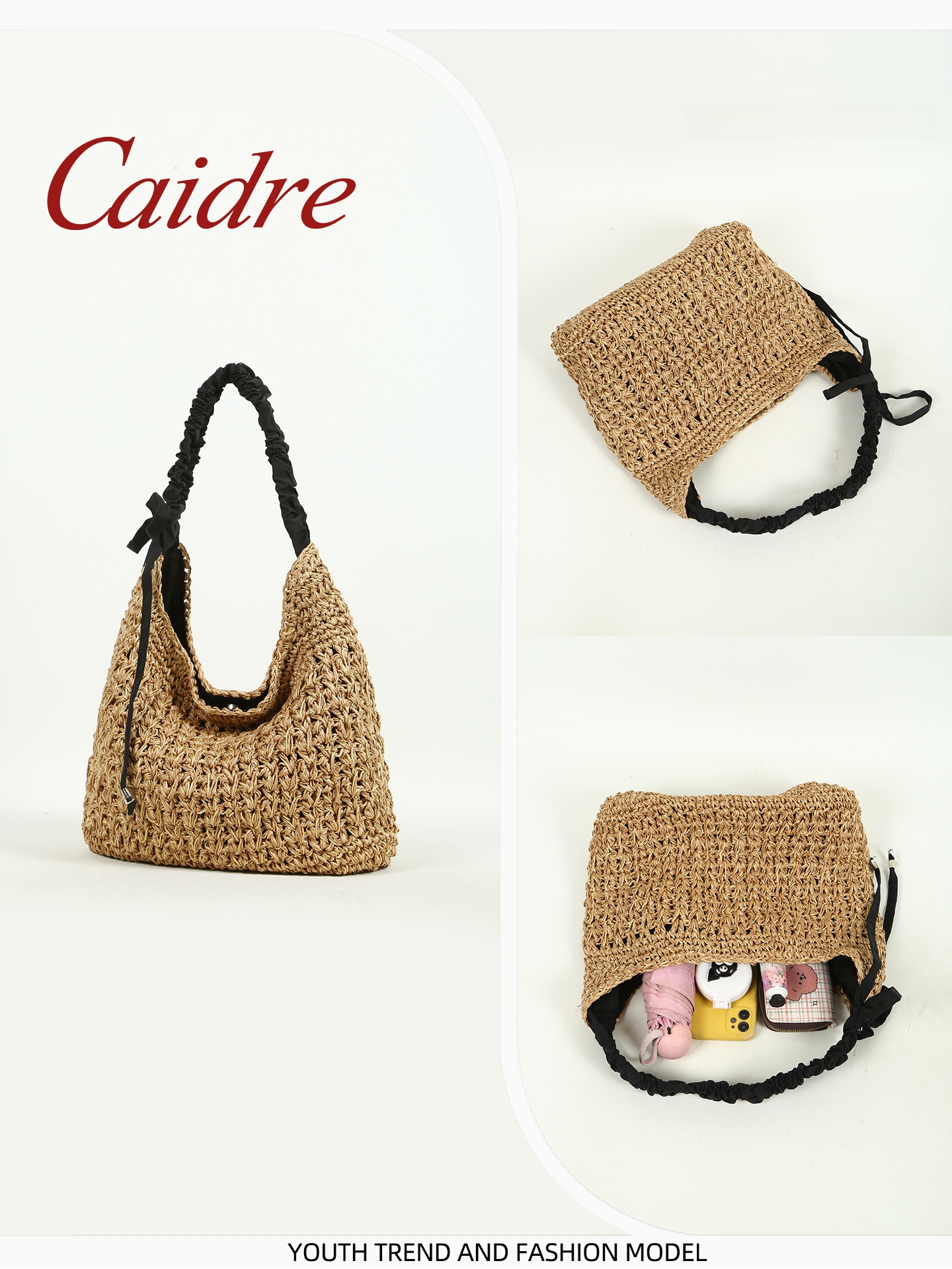Caidre Lazy Folded Straw Tote  - Beach Bag Straw recension och pris