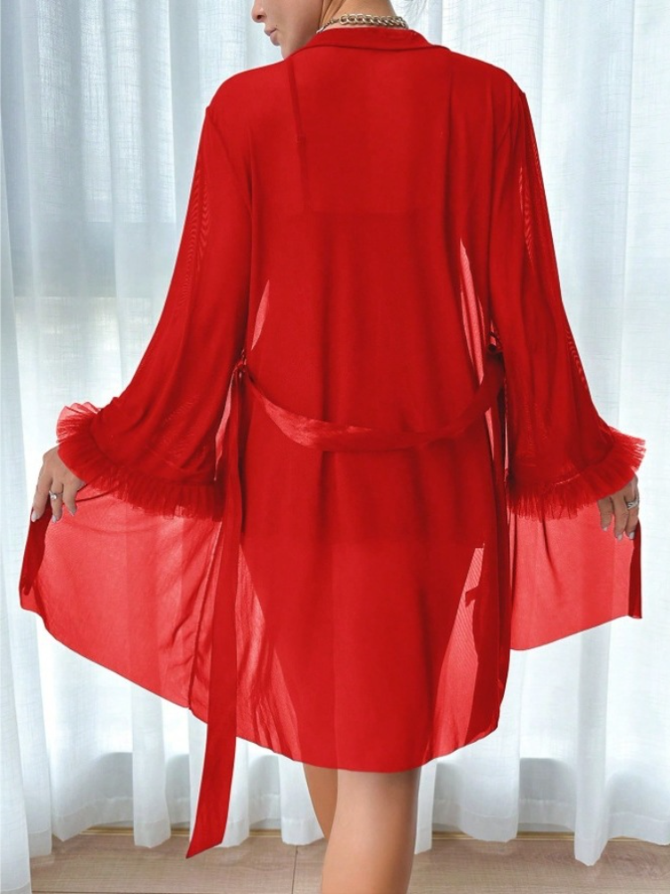 Women 3 Piece Red Sexy Lace Ro - Summer Clothing Petite recension och pris