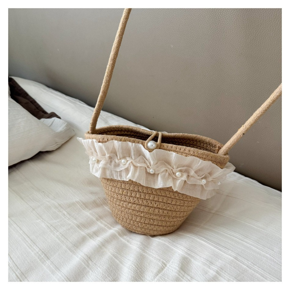 Kids Summer Straw Hat and Bag  - Beach Bag Straw recension och pris