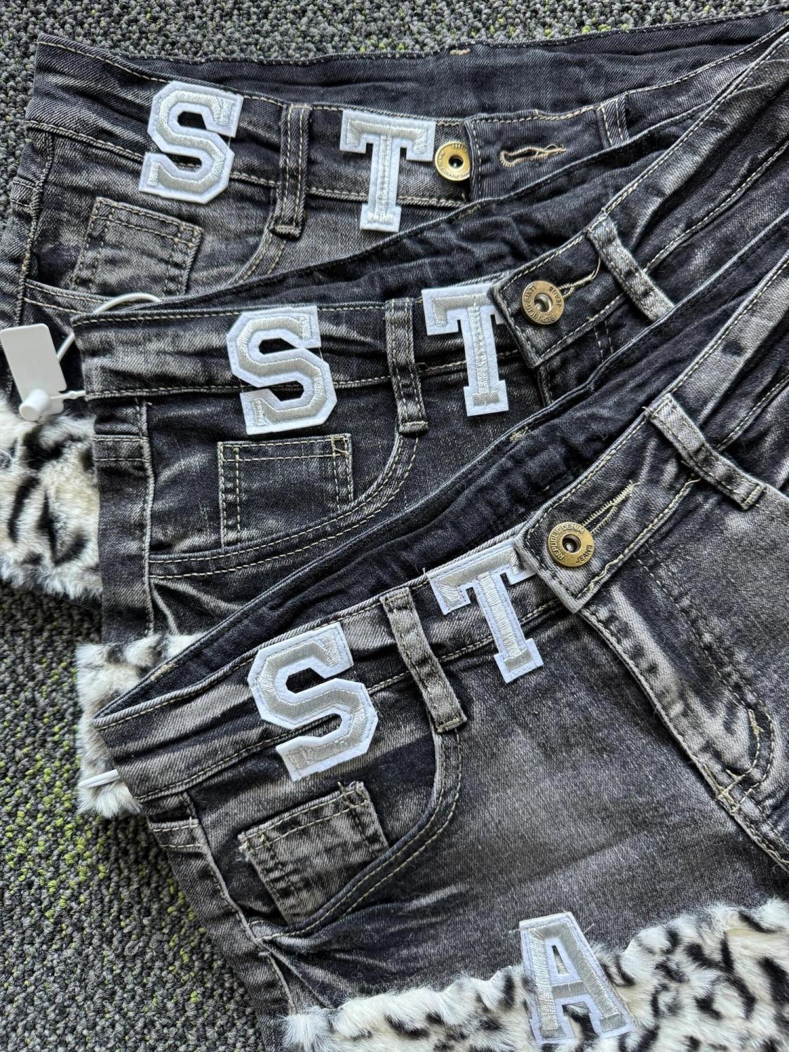 Y2k Embroidered Patch Denim Sh - Summer Clothing Vintage recension och pris