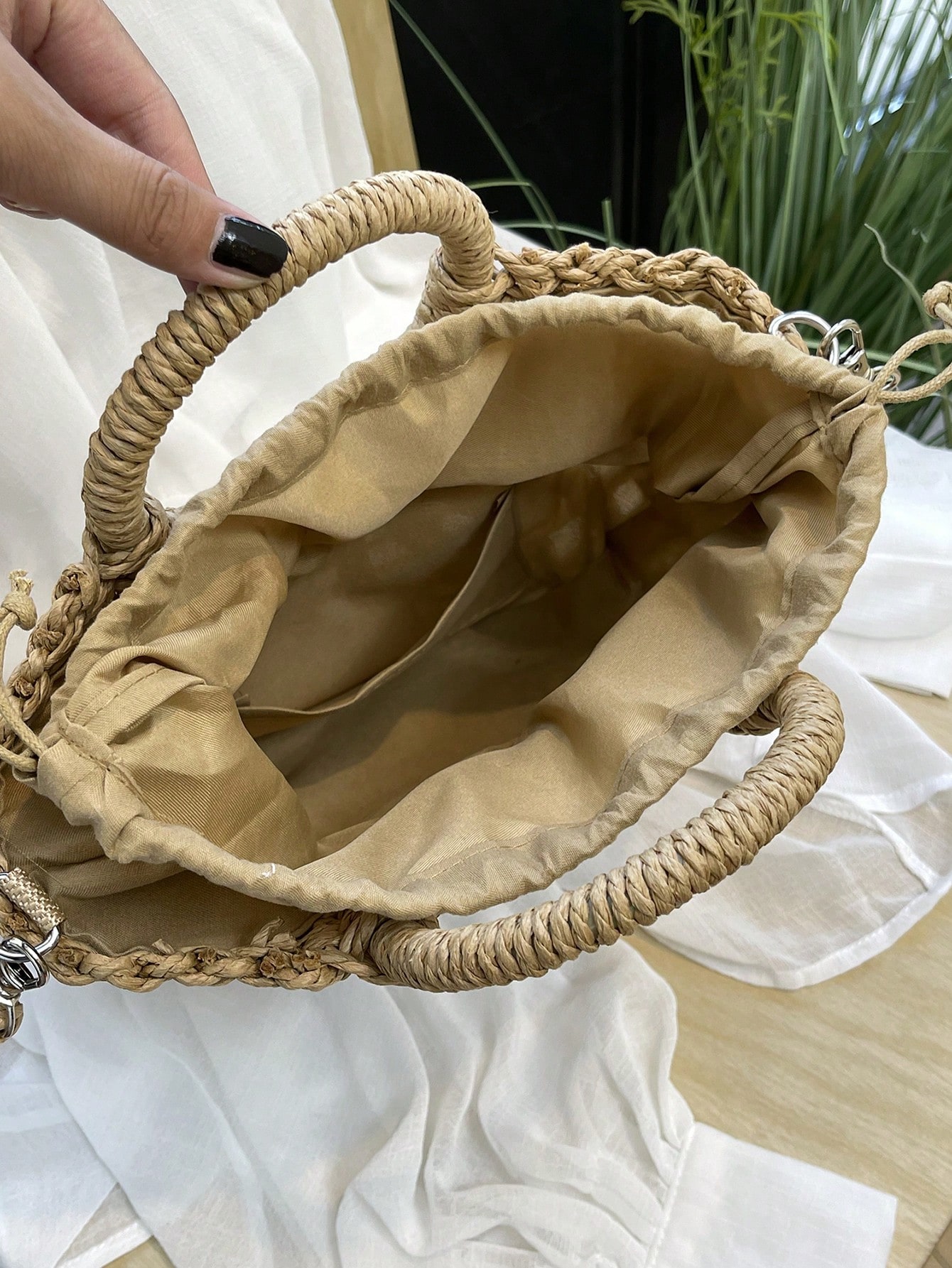 1pc Half-Moon Hollow Out Handb - Beach Bag Straw recension och pris