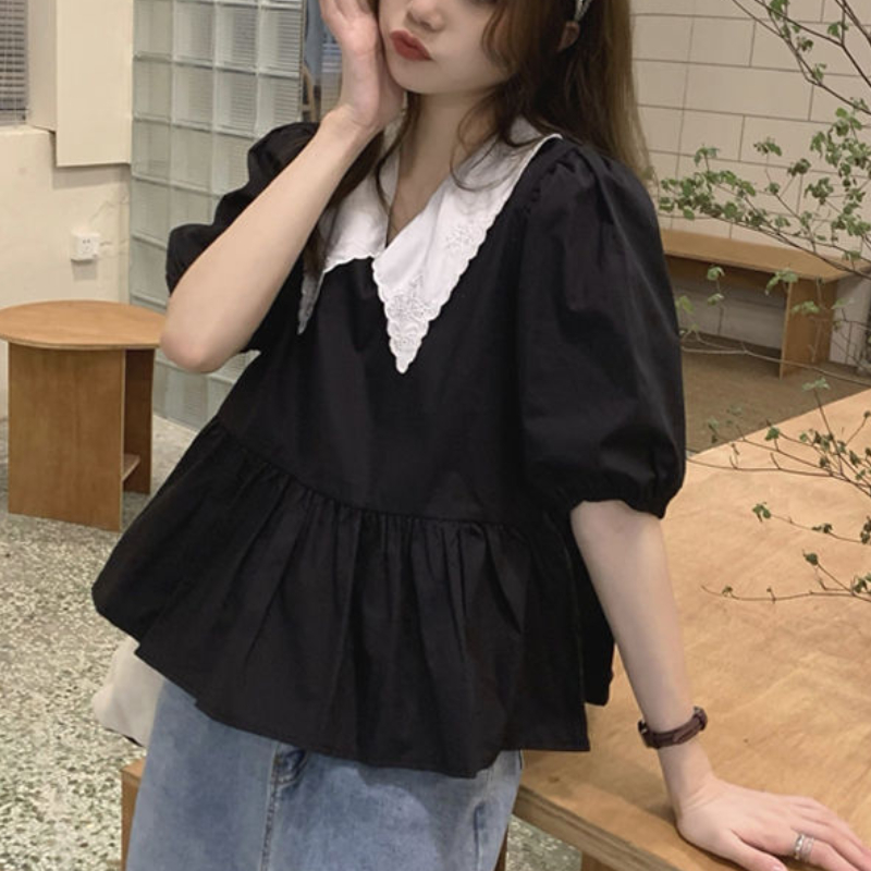 Peter Pan Collar Blouses Women - Summer Linen Clothing For Women recension och pris