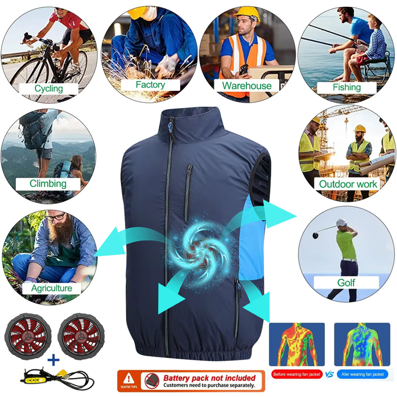Fan Vest, Fan Jacket for Men a - Yours Clothing Summer Jackets recension och pris