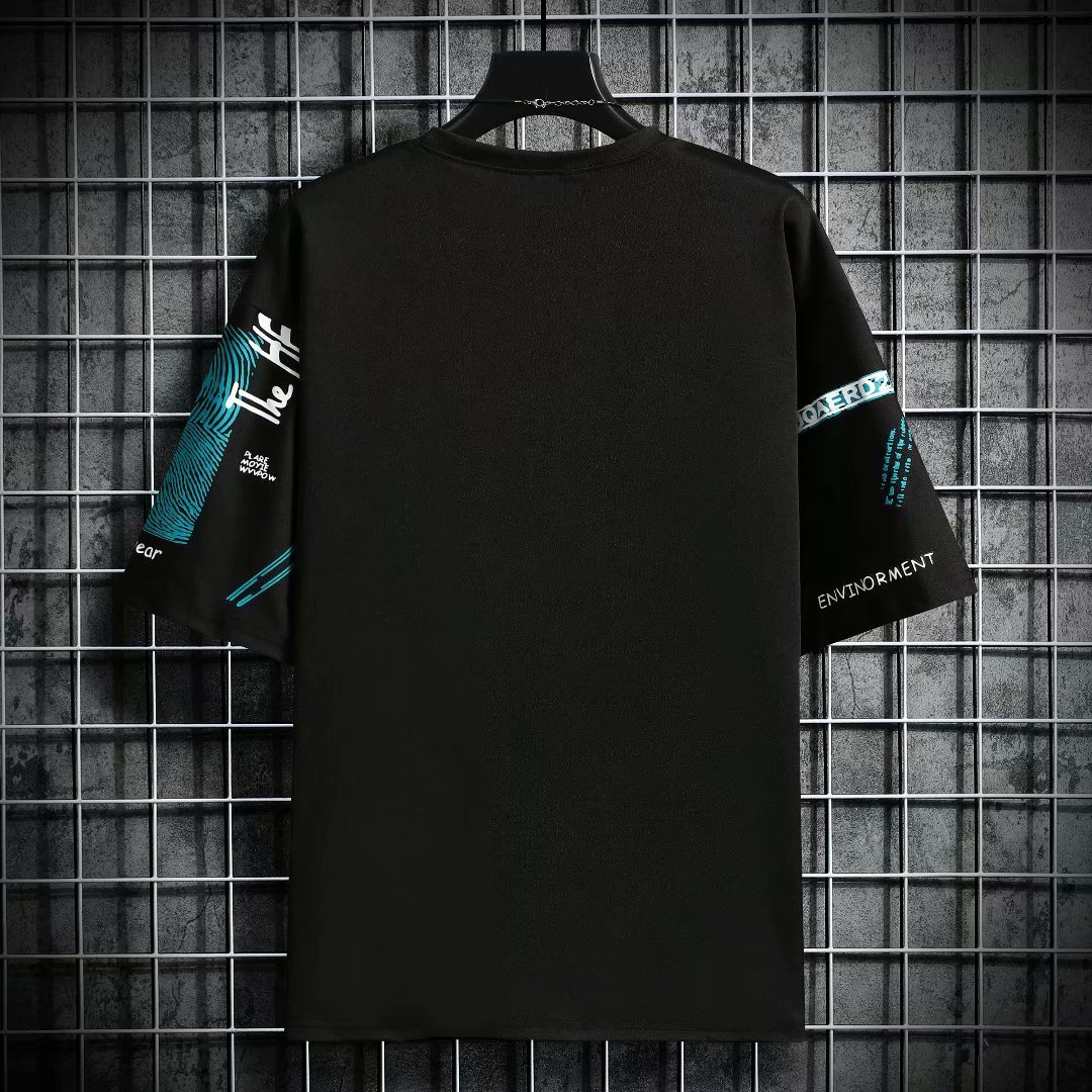 Men Harajuku Graphic Black Sum - Vintage Summer Clothing Brand recension och pris