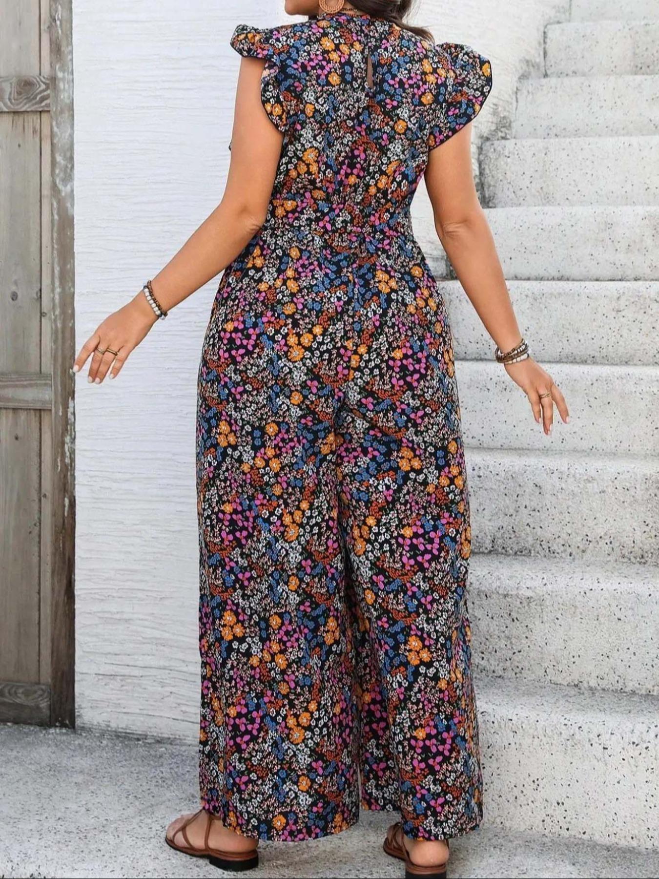 【Plus Size】 Floral Print Tie S - Summer Clothing Vacation recension och pris