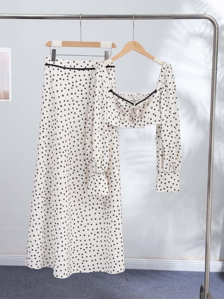 Elegant Women Floral Skirt Set - Summer Clothing Vacation recension och pris