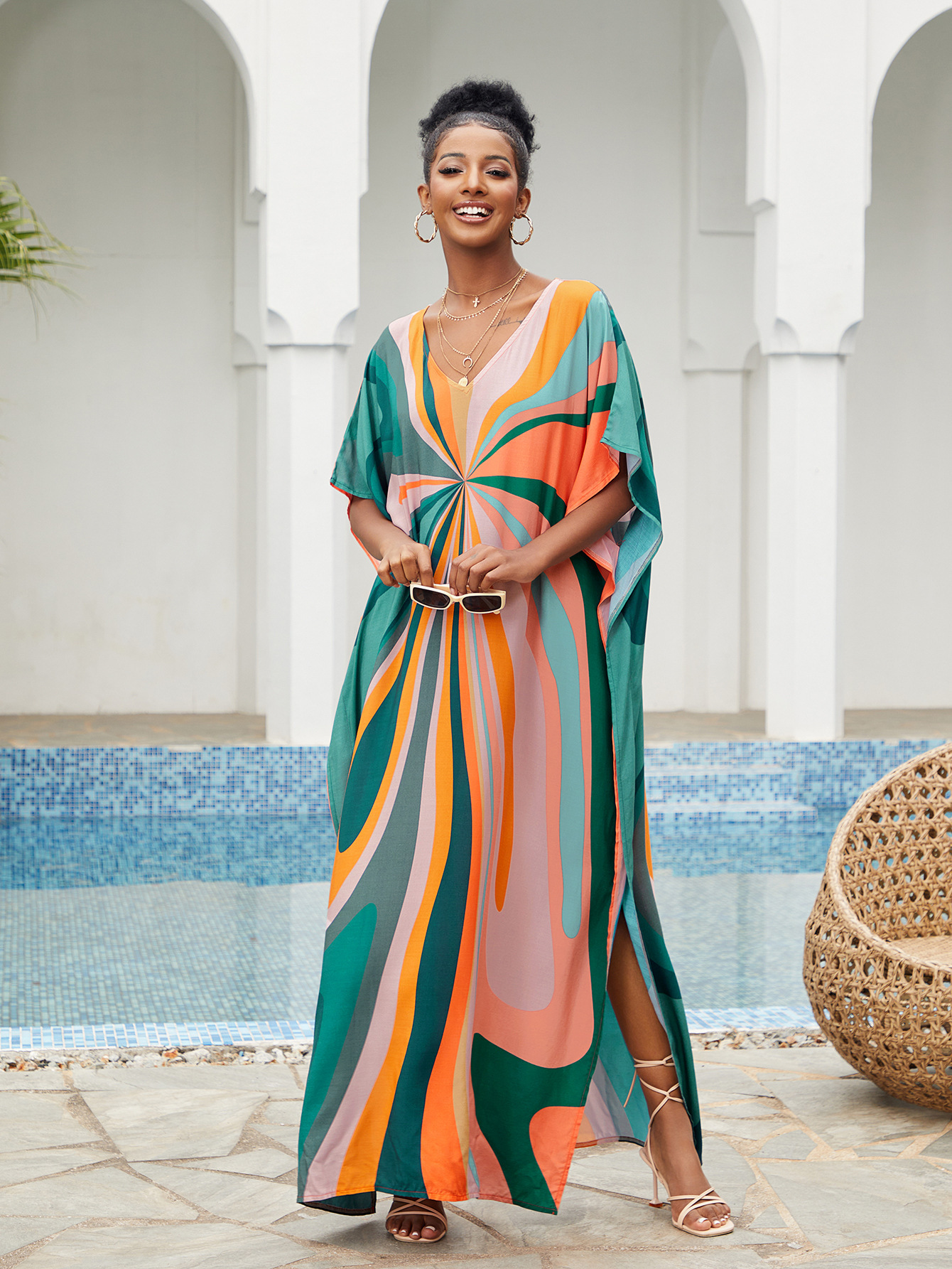 Women Beach Cover Up Loose Kaf - Summer Clothing Colors recension och pris