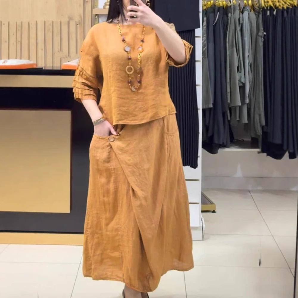 Women's Cotton Linen Skirts Se - Summer Linen Clothing For Women recension och pris