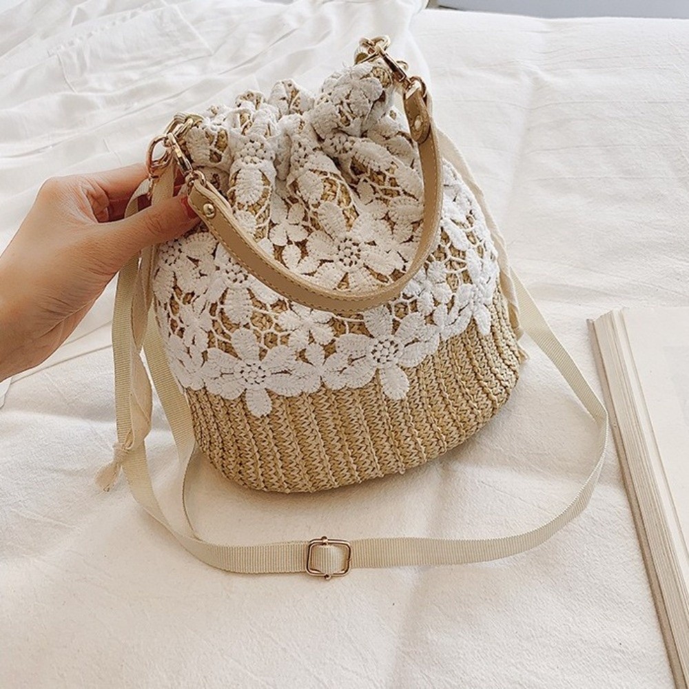 Casual Lace Straw Shoulder Bag - Beach Bag Straw recension och pris