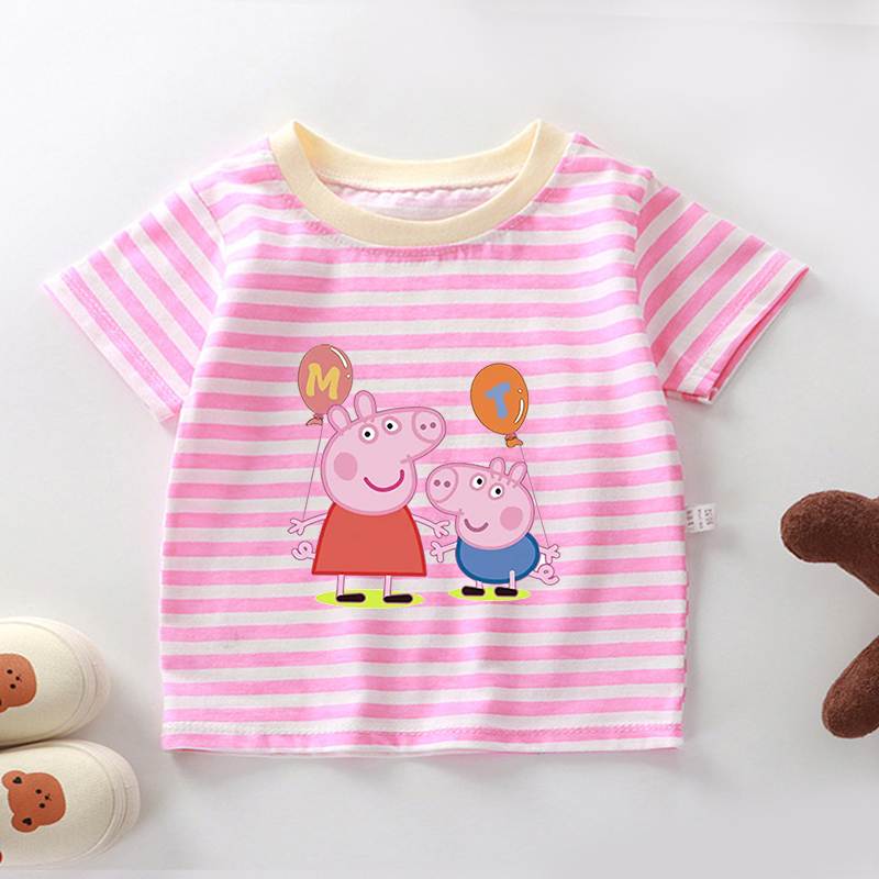 Peppas Pig Stripe T Shirts for - Summer Clothing Newborn recension och pris