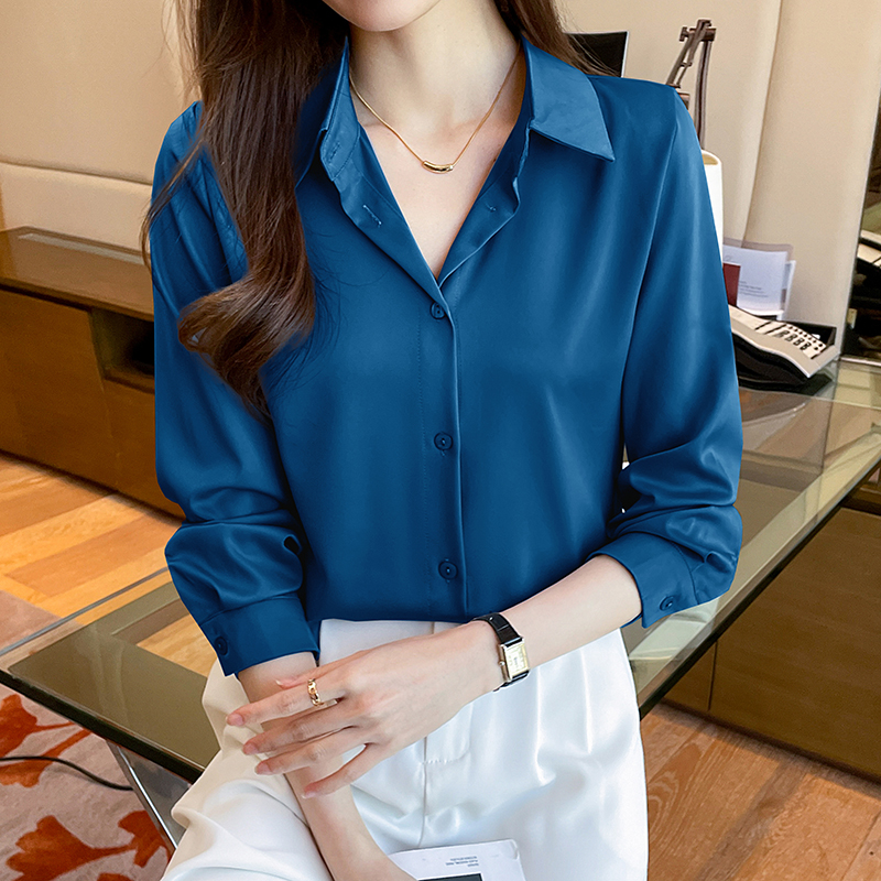 New Spring satin shirts solid  - Summer Clothing Colors recension och pris