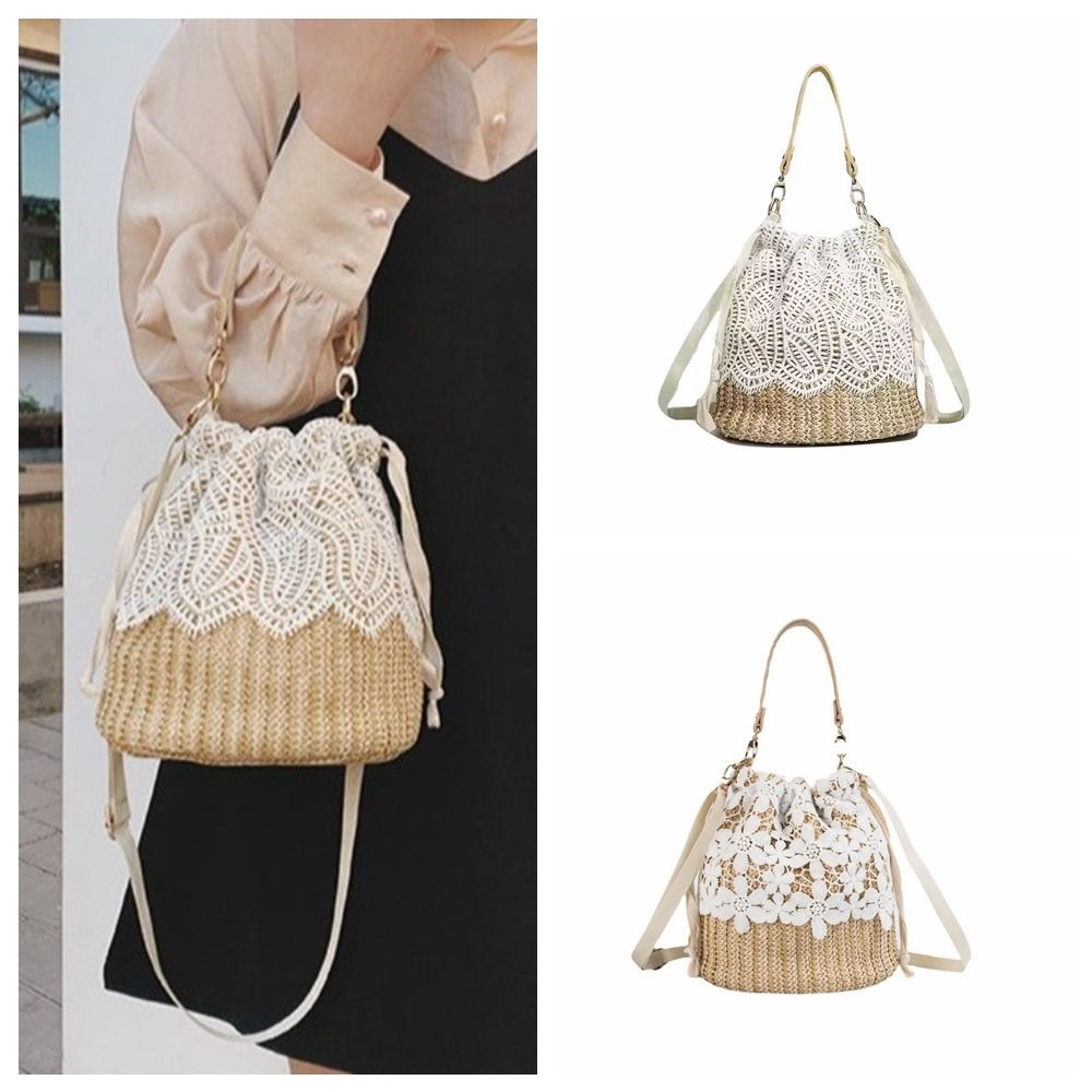 Casual Lace Straw Shoulder Bag - Beach Bag Straw recension och pris